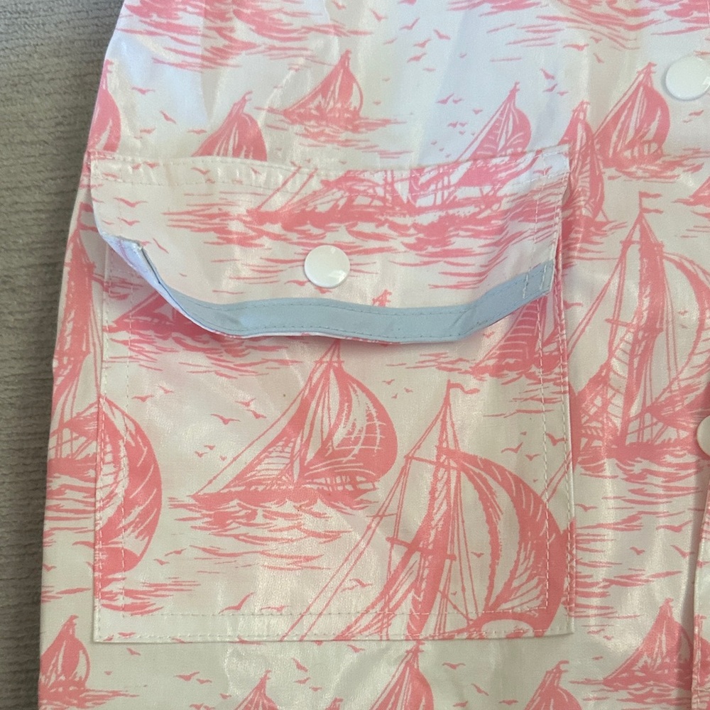 The Beaufort Bonnet Company Pink Sailboat Raincoat - Picture 3 of 4